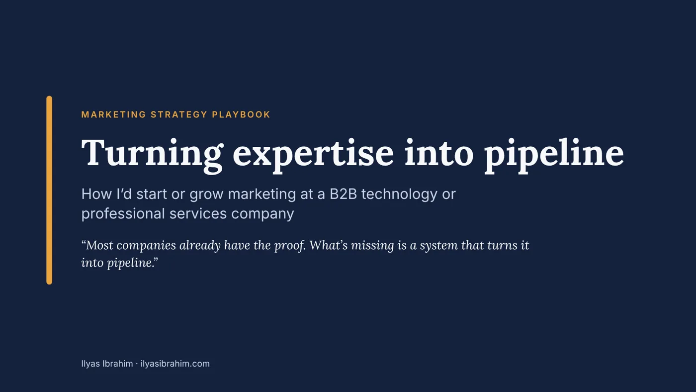 Title slide: Turning expertise into pipeline